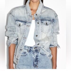 Ksubi denim jacket “Karma” distressed oversized size small